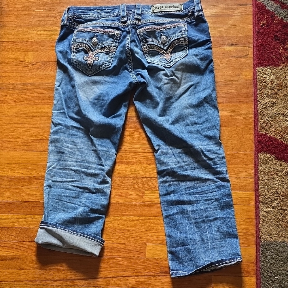 Rock Revival Distressed Blue Boyfriend Jeans